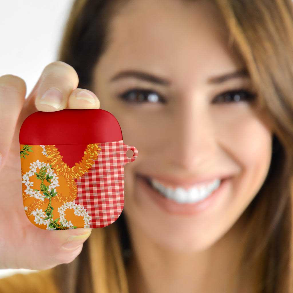 Prince Kuhio Aloha Hawaii AirPods Case Plumeria Ilima Lei Palaka Motifs LT14 - Polynesian Pride