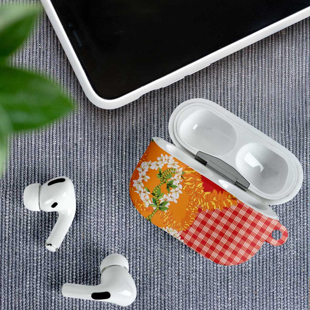 Prince Kuhio Aloha Hawaii AirPods Case Plumeria Ilima Lei Palaka Motifs LT14 - Polynesian Pride