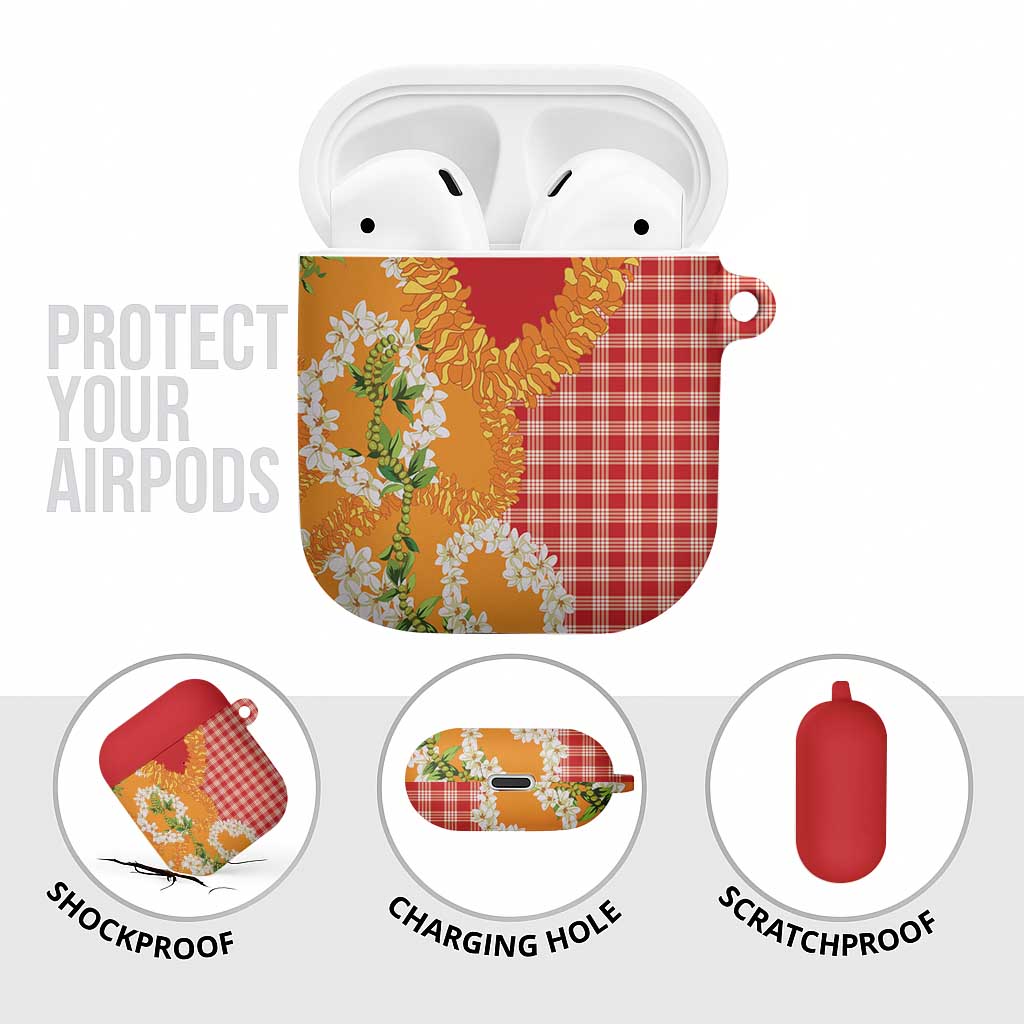 Prince Kuhio Aloha Hawaii AirPods Case Plumeria Ilima Lei Palaka Motifs LT14 - Polynesian Pride