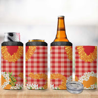 Prince Kuhio Aloha Hawaii 4 in 1 Can Cooler Tumbler Plumeria Ilima Lei Palaka Motifs LT14 - Polynesian Pride