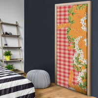 Prince Kuhio Aloha Hawaii Door Cover Plumeria Ilima Lei Palaka Motifs LT14 - Polynesian Pride