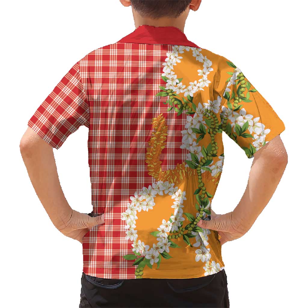 Prince Kuhio Aloha Hawaii Family Matching Off Shoulder Maxi Dress and Hawaiian Shirt Plumeria Ilima Lei Palaka Motifs LT14 - Polynesian Pride