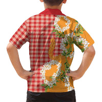 Prince Kuhio Aloha Hawaii Family Matching Summer Maxi Dress and Hawaiian Shirt Plumeria Ilima Lei Palaka Motifs LT14 - Polynesian Pride