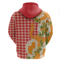 Prince Kuhio Aloha Hawaii Hoodie Plumeria Ilima Lei Palaka Motifs LT14 - Polynesian Pride