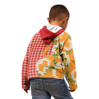 Prince Kuhio Aloha Hawaii Kid Hoodie Plumeria Ilima Lei Palaka Motifs LT14 - Polynesian Pride