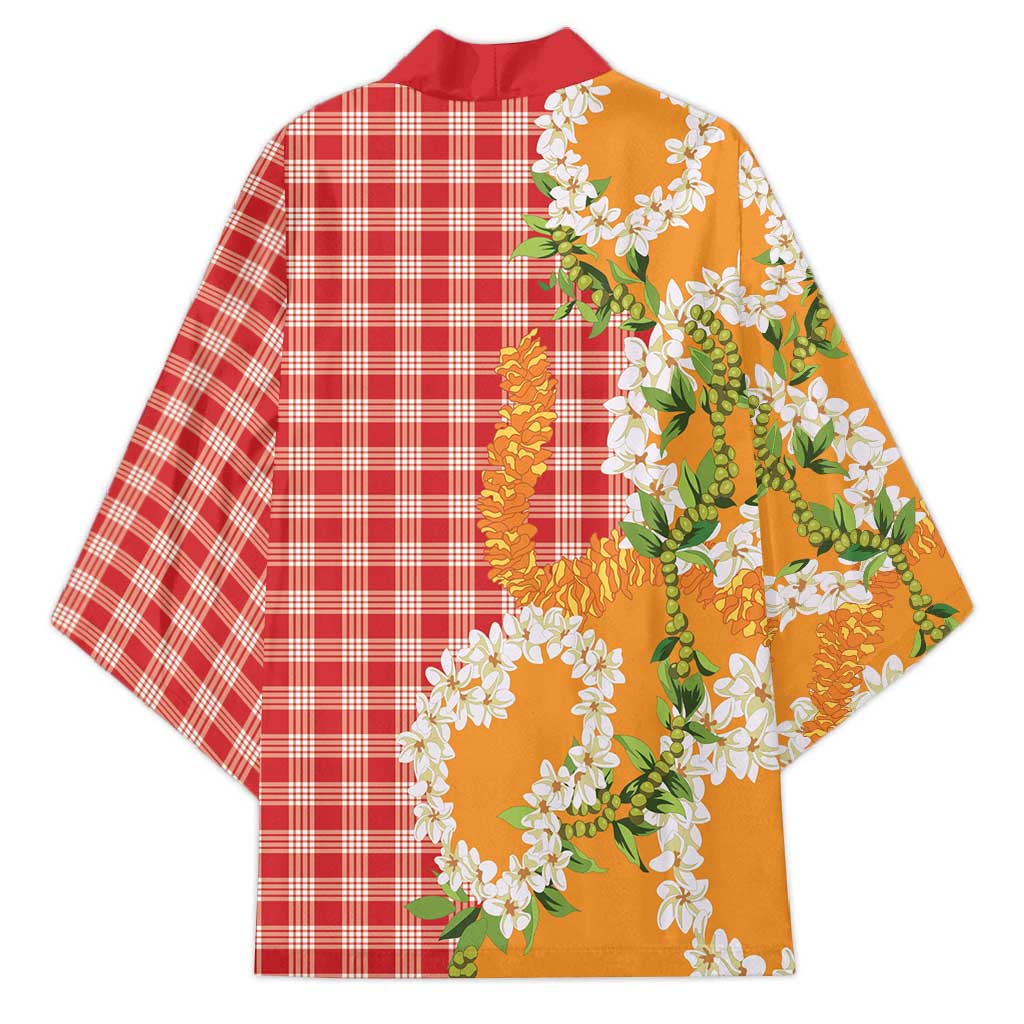 Prince Kuhio Aloha Hawaii Kimono Plumeria Ilima Lei Palaka Motifs