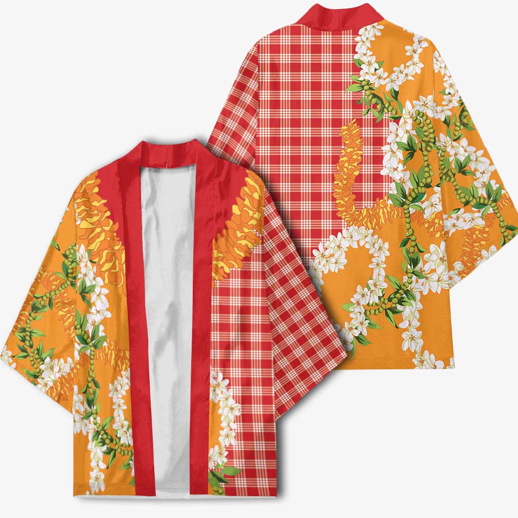 Prince Kuhio Aloha Hawaii Kimono Plumeria Ilima Lei Palaka Motifs