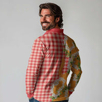 Prince Kuhio Aloha Hawaii Long Sleeve Polo Shirt Plumeria Ilima Lei Palaka Motifs LT14 - Polynesian Pride