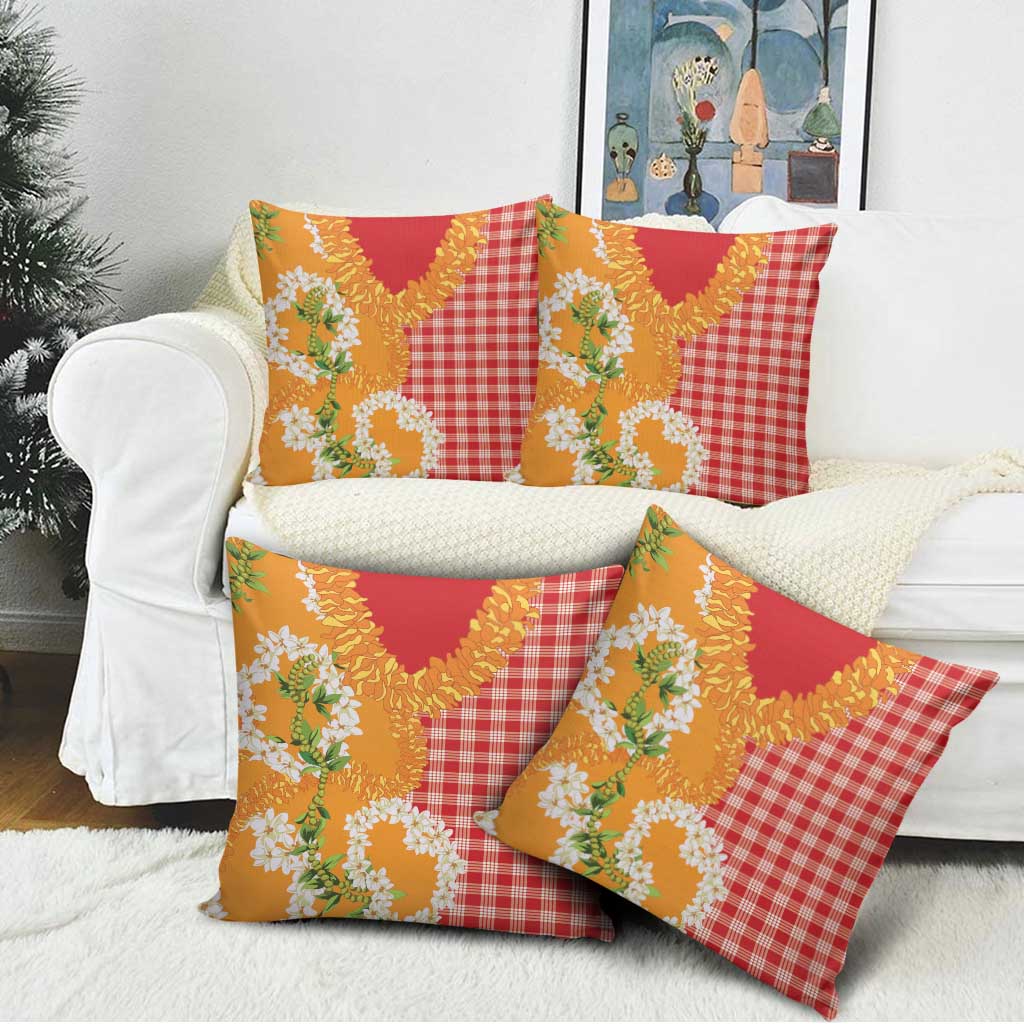Prince Kuhio Aloha Hawaii Pillow Cover Plumeria Ilima Lei Palaka Motifs
