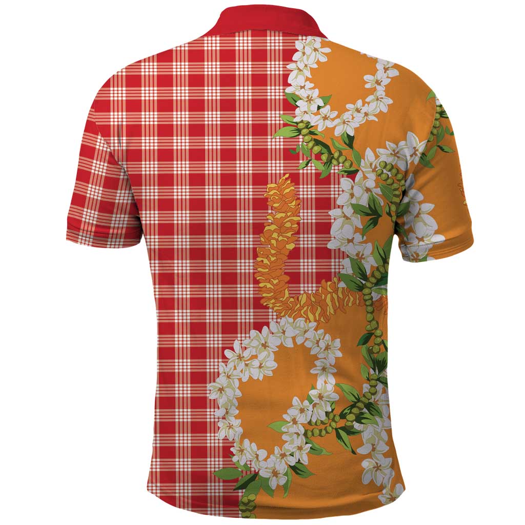 Prince Kuhio Aloha Hawaii Polo Shirt Plumeria Ilima Lei Palaka Motifs LT14 - Polynesian Pride