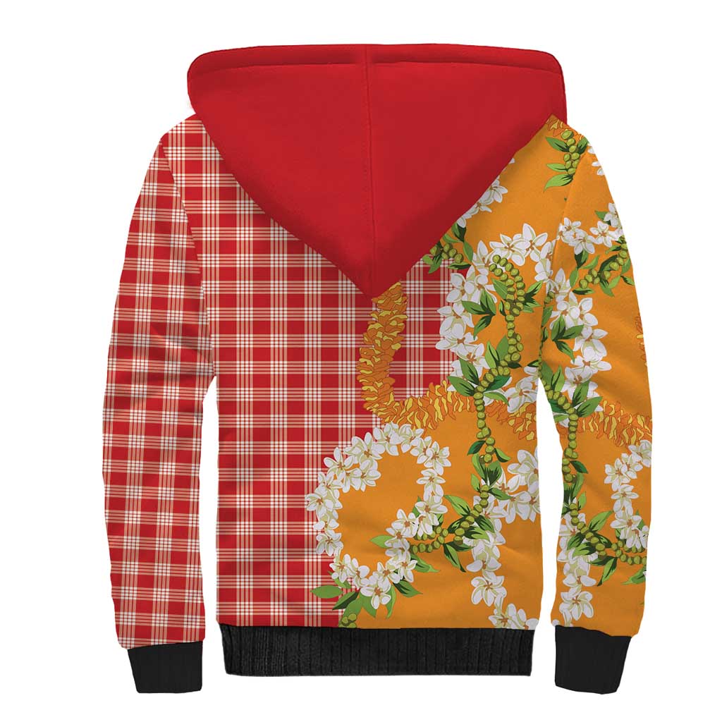 Prince Kuhio Aloha Hawaii Sherpa Hoodie Plumeria Ilima Lei Palaka Motifs LT14 - Polynesian Pride