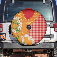 Prince Kuhio Aloha Hawaii Spare Tire Cover Plumeria Ilima Lei Palaka Motifs LT14 Red - Polynesian Pride