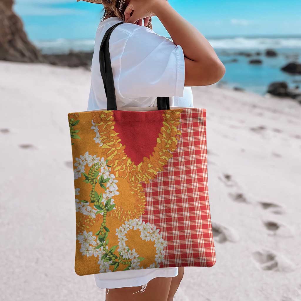 Prince Kuhio Aloha Hawaii Tote Bag Plumeria Ilima Lei Palaka Motifs LT14 - Polynesian Pride