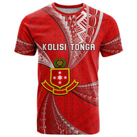 Custom Tonga College Alete T Shirt Kolisi Tonga Ngatu Pattern LT14 Red - Polynesian Pride