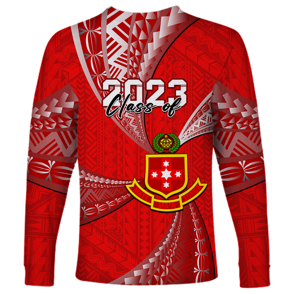 Personalised Tonga College Alete Long Sleeve Shirt Class Of Year Kolisi Tonga Ngatu Pattern LT14 - Polynesian Pride