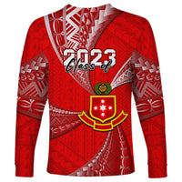 Personalised Tonga College Alete Long Sleeve Shirt Class Of Year Kolisi Tonga Ngatu Pattern LT14 - Polynesian Pride