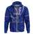 Custom Tonga Tupou College Hoodie Class of Year Tongan Ngatu Pattern LT14 Zip Hoodie Blue - Polynesian Pride