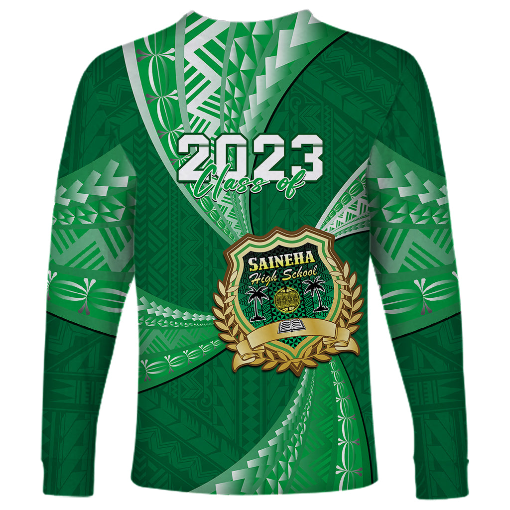 Personalised Tonga Saineha High School Long Sleeve Shirt Class Of Year Tongan Ngatu Pattern LT14 - Polynesian Pride