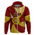 Custom Tonga High School Hoodie Tongan Ngatu Pattern LT14 Zip Hoodie Maroon - Polynesian Pride