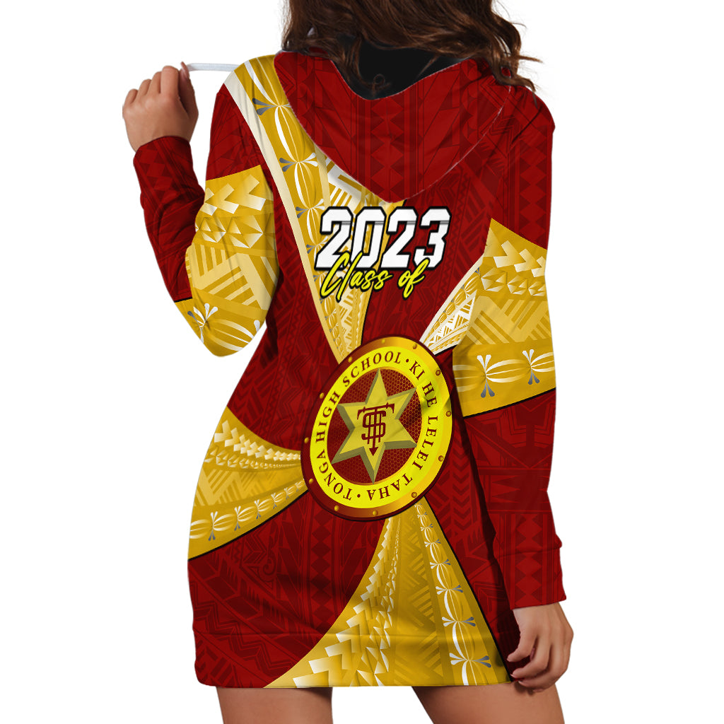 Personalised Tonga High School Hoodie Dress Class Of Year Tongan Ngatu Pattern LT14 - Polynesian Pride