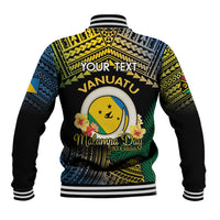 Personalised Malampa Day Baseball Jacket Vanuatu Provinces Polynesian Pattern