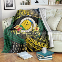 Personalised Malampa Day Blanket Vanuatu Provinces Polynesian Pattern LT14 Black - Polynesian Pride