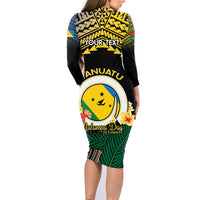 Personalised Malampa Day Family Matching Long Sleeve Bodycon Dress and Hawaiian Shirt Vanuatu Provinces Polynesian Pattern LT14 - Polynesian Pride