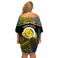 Personalised Malampa Day Family Matching Off Shoulder Short Dress and Hawaiian Shirt Vanuatu Provinces Polynesian Pattern LT14 - Polynesian Pride