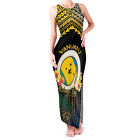 Personalised Malampa Day Family Matching Tank Maxi Dress and Hawaiian Shirt Vanuatu Provinces Polynesian Pattern LT14 Mom's Dress Black - Polynesian Pride
