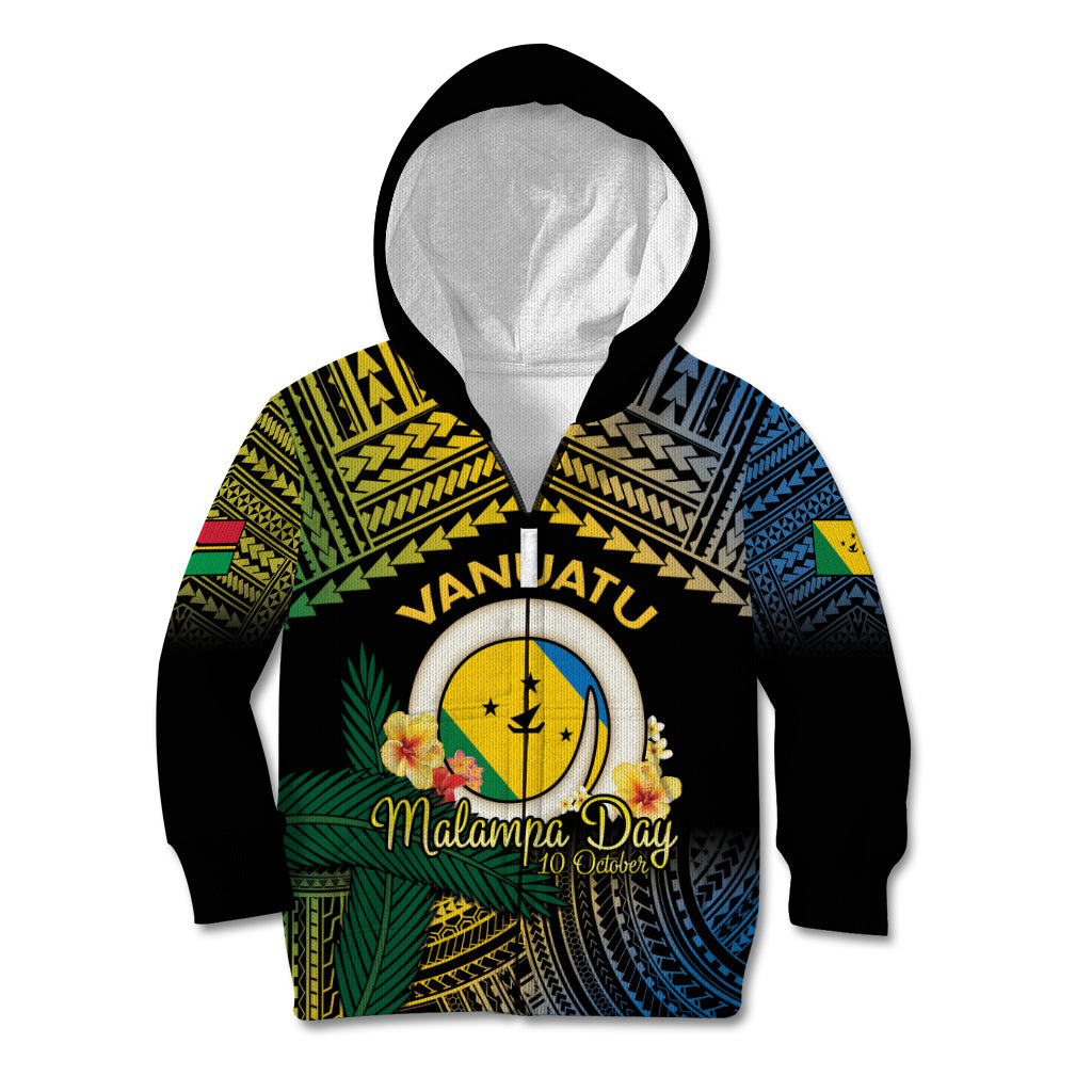 Personalised Malampa Day Kid Hoodie Vanuatu Provinces Polynesian Pattern