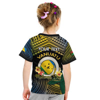 Personalised Malampa Day Kid T Shirt Vanuatu Provinces Polynesian Pattern LT14 - Polynesian Pride