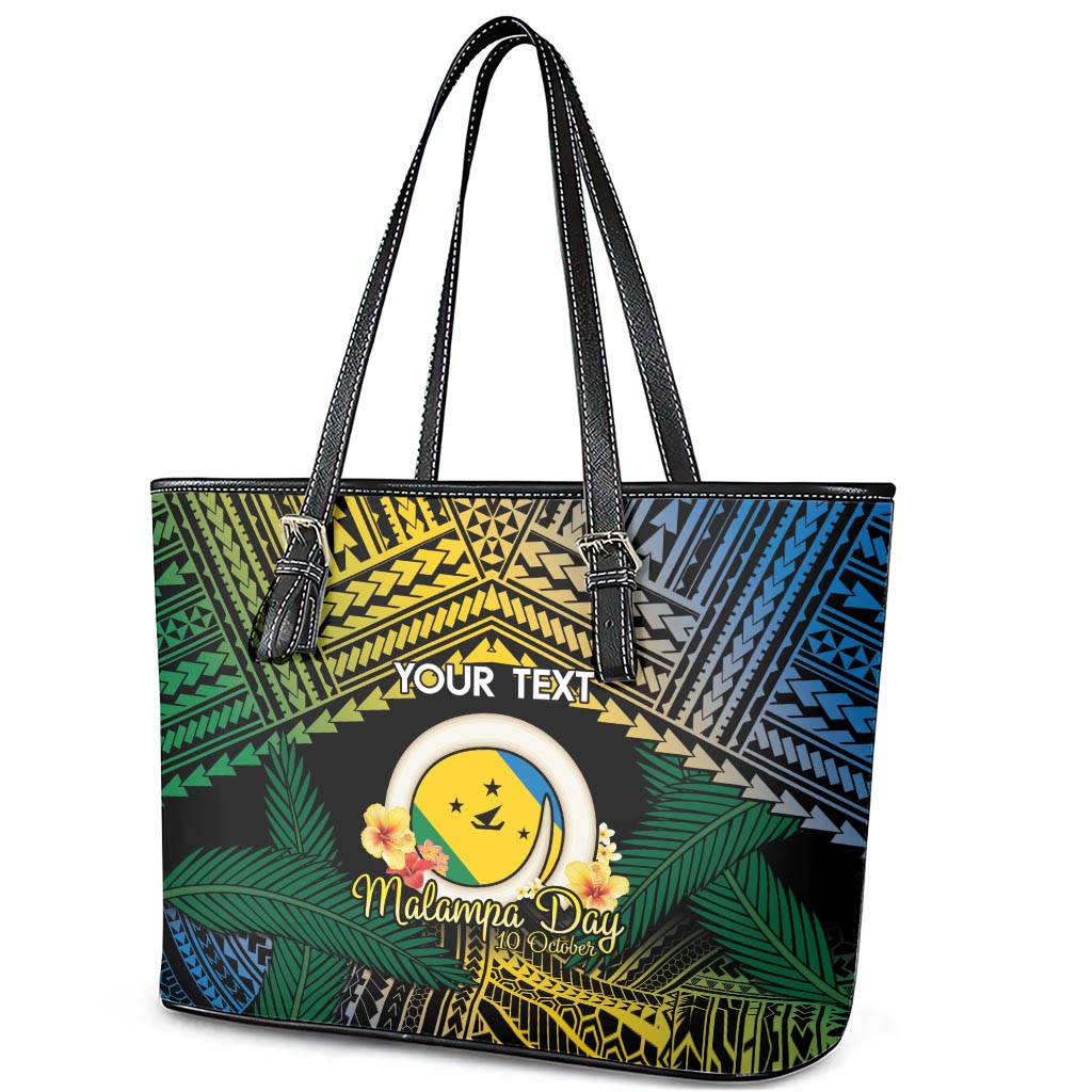 Personalised Malampa Day Leather Tote Bag Vanuatu Provinces Polynesian Pattern LT14 - Polynesian Pride