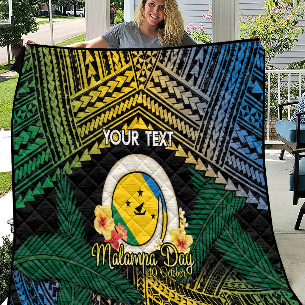 Personalised Malampa Day Quilt Vanuatu Provinces Polynesian Pattern LT14 Black - Polynesian Pride