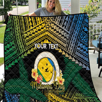 Personalised Malampa Day Quilt Vanuatu Provinces Polynesian Pattern LT14 Black - Polynesian Pride