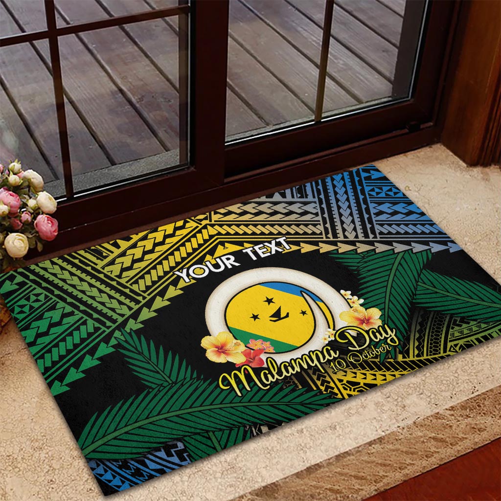 Personalised Malampa Day Rubber Doormat Vanuatu Provinces Polynesian Pattern LT14 - Polynesian Pride
