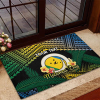 Personalised Malampa Day Rubber Doormat Vanuatu Provinces Polynesian Pattern LT14 - Polynesian Pride