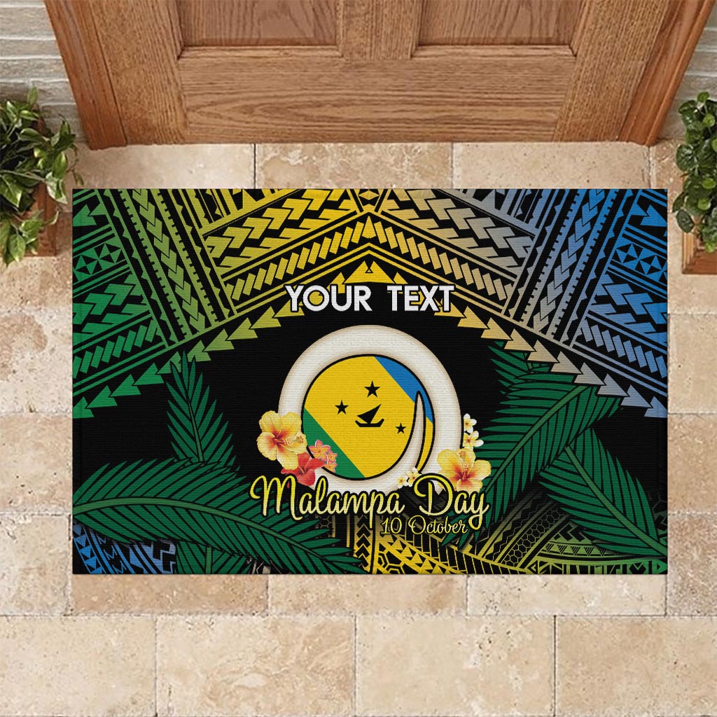 Personalised Malampa Day Rubber Doormat Vanuatu Provinces Polynesian Pattern LT14 - Polynesian Pride