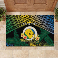 Personalised Malampa Day Rubber Doormat Vanuatu Provinces Polynesian Pattern LT14 - Polynesian Pride