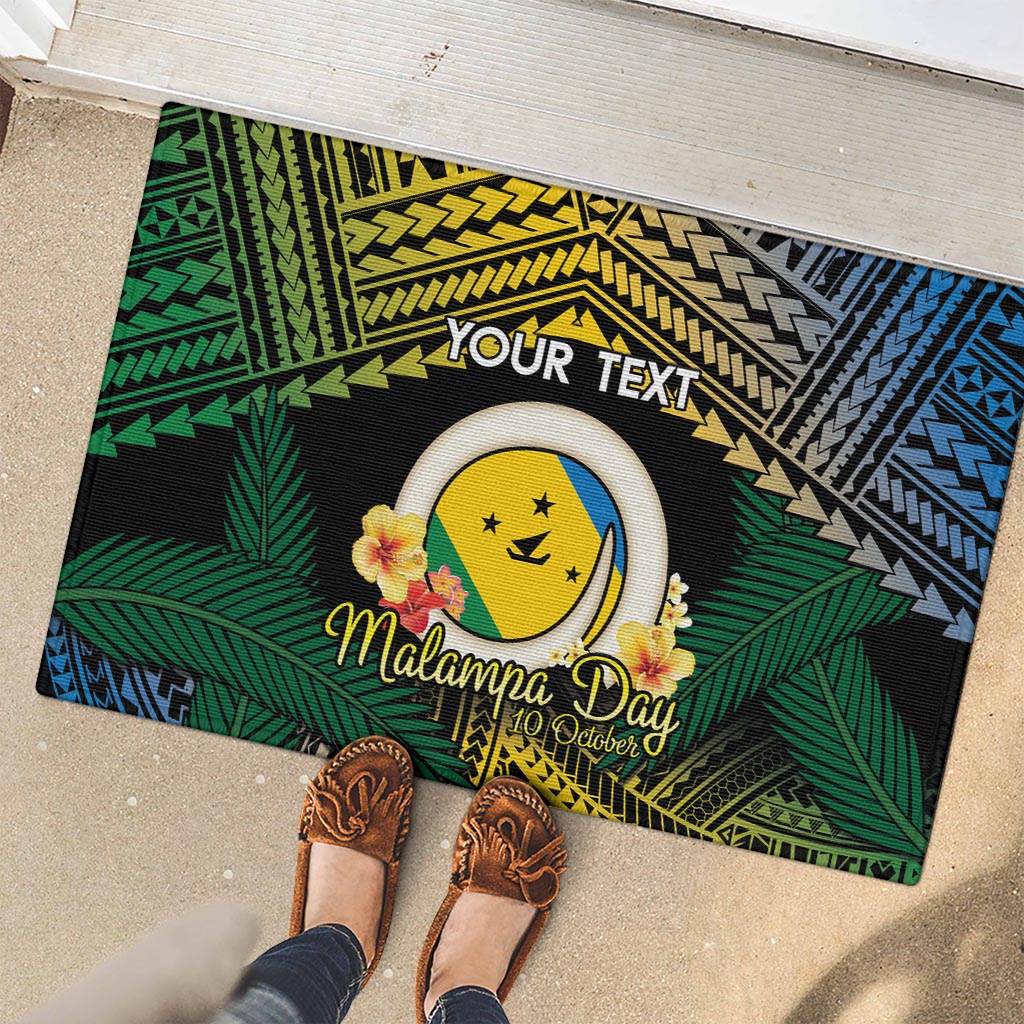 Personalised Malampa Day Rubber Doormat Vanuatu Provinces Polynesian Pattern LT14 - Polynesian Pride