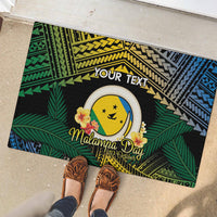 Personalised Malampa Day Rubber Doormat Vanuatu Provinces Polynesian Pattern LT14 - Polynesian Pride