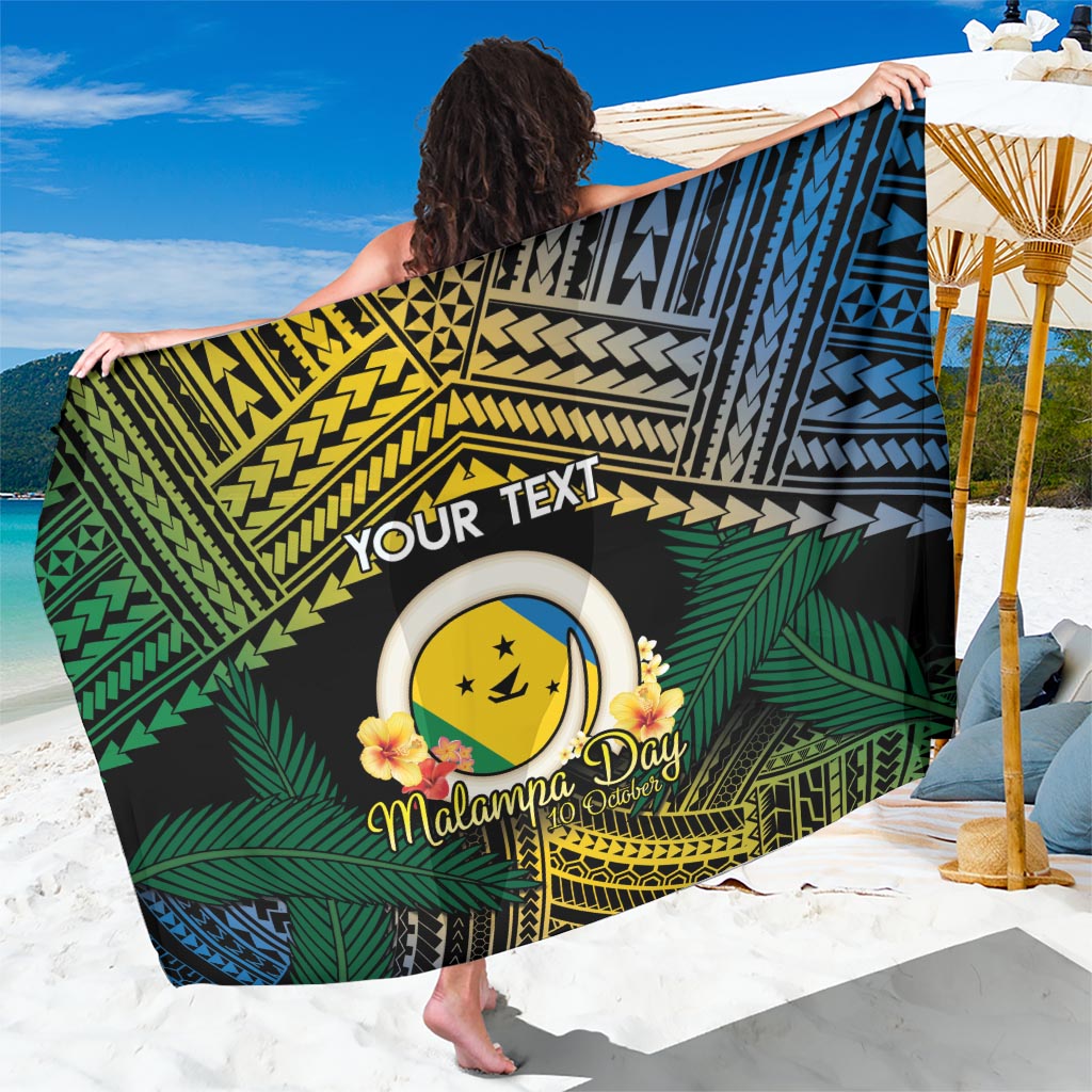 Personalised Malampa Day Sarong Vanuatu Provinces Polynesian Pattern LT14 One Size 44 x 66 inches Black - Polynesian Pride