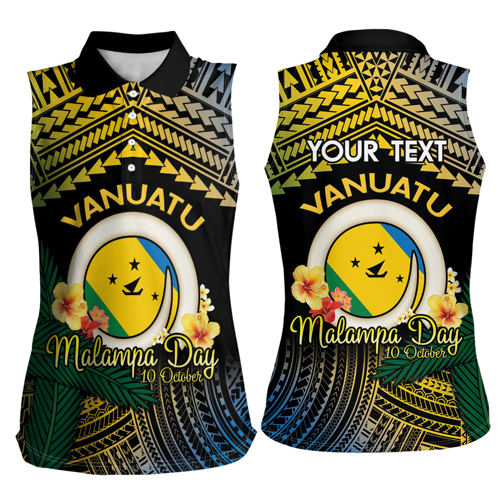 Personalised Malampa Day Women Sleeveless Polo Shirt Vanuatu Provinces Polynesian Pattern LT14 - Polynesian Pride