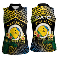 Personalised Malampa Day Women Sleeveless Polo Shirt Vanuatu Provinces Polynesian Pattern LT14 - Polynesian Pride