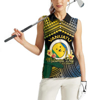 Personalised Malampa Day Women Sleeveless Polo Shirt Vanuatu Provinces Polynesian Pattern LT14 - Polynesian Pride