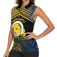 Personalised Malampa Day Women Sleeveless Polo Shirt Vanuatu Provinces Polynesian Pattern LT14 - Polynesian Pride