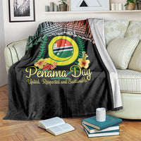 Personalised Penama Day Blanket Vanuatu Provinces Polynesian Pattern LT14 Black - Polynesian Pride