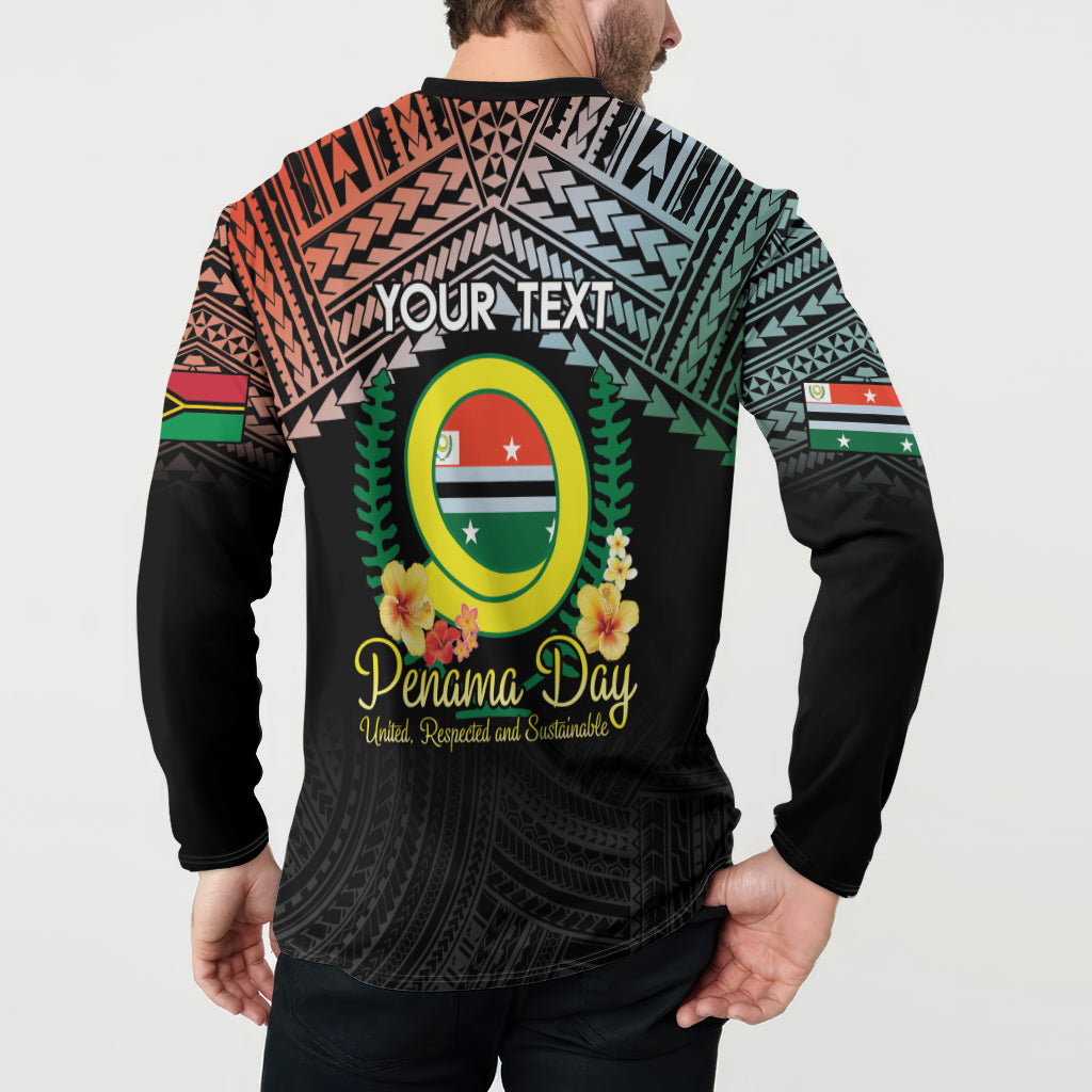 Personalised Penama Day Button Sweatshirt Vanuatu Provinces Polynesian Pattern LT14 - Polynesian Pride