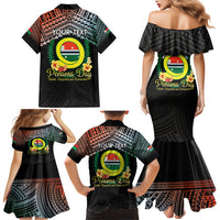 Personalised Penama Day Family Matching Mermaid Dress and Hawaiian Shirt Vanuatu Provinces Polynesian Pattern LT14 - Polynesian Pride