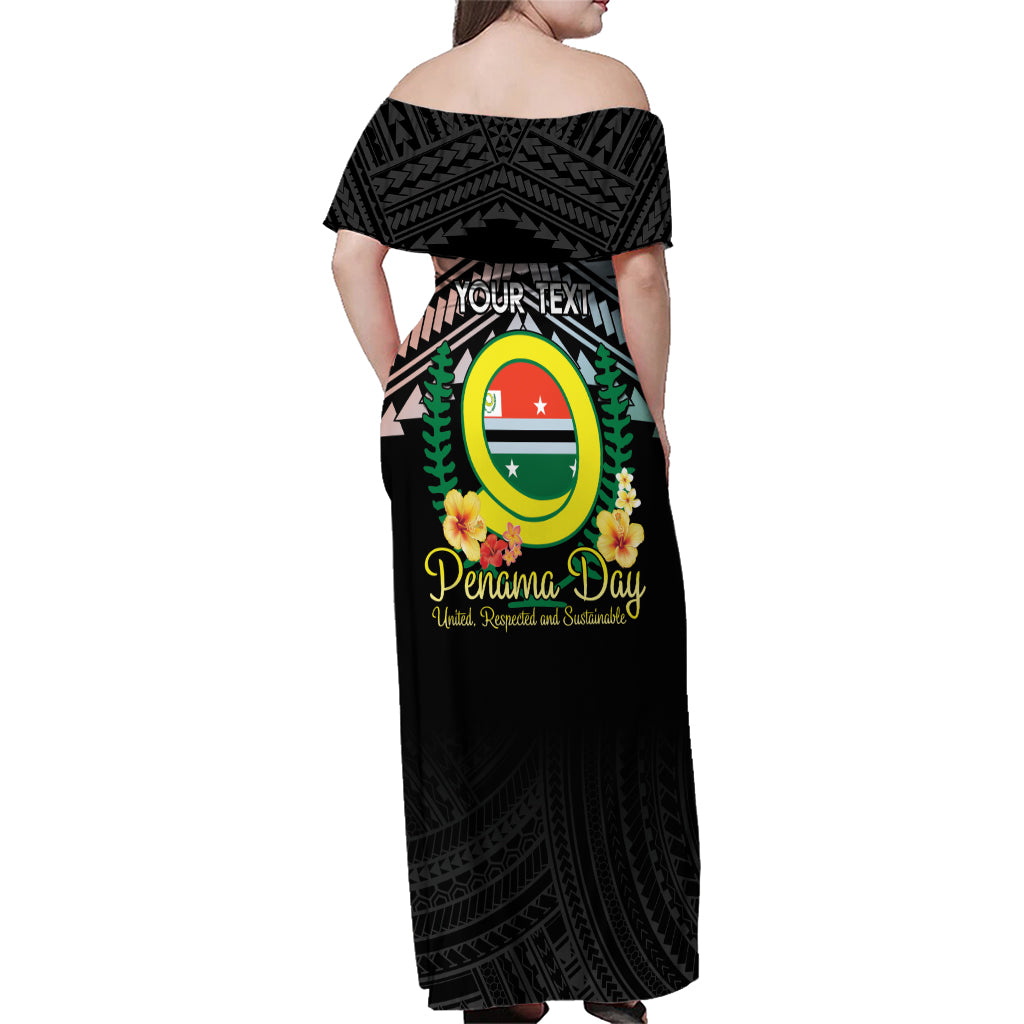 Personalised Penama Day Family Matching Off Shoulder Maxi Dress and Hawaiian Shirt Vanuatu Provinces Polynesian Pattern LT14 - Polynesian Pride