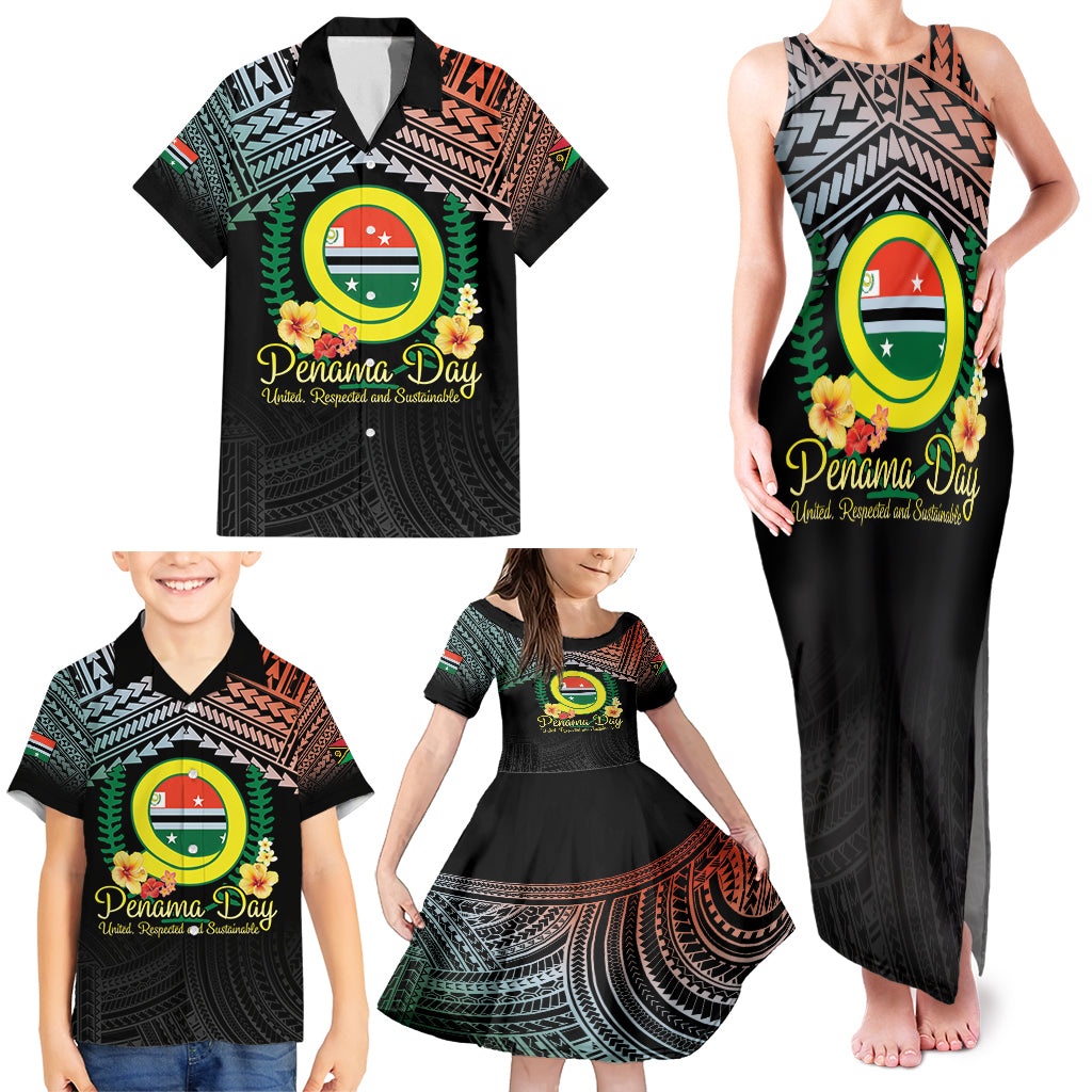 Personalised Penama Day Family Matching Tank Maxi Dress and Hawaiian Shirt Vanuatu Provinces Polynesian Pattern LT14 - Polynesian Pride